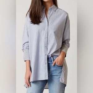 Free People Women’s Lakehouse Oversized Button-Down Blouse / Size S / Cotton